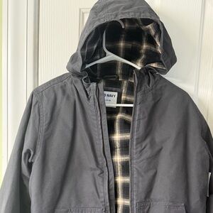 NWT Boys Old Navy blue lined jacket w/hood.X-Large